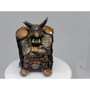 Ogre Warrior With Arms Crossed Figurine On Stone Slate Statue Shelf Sitter Mini